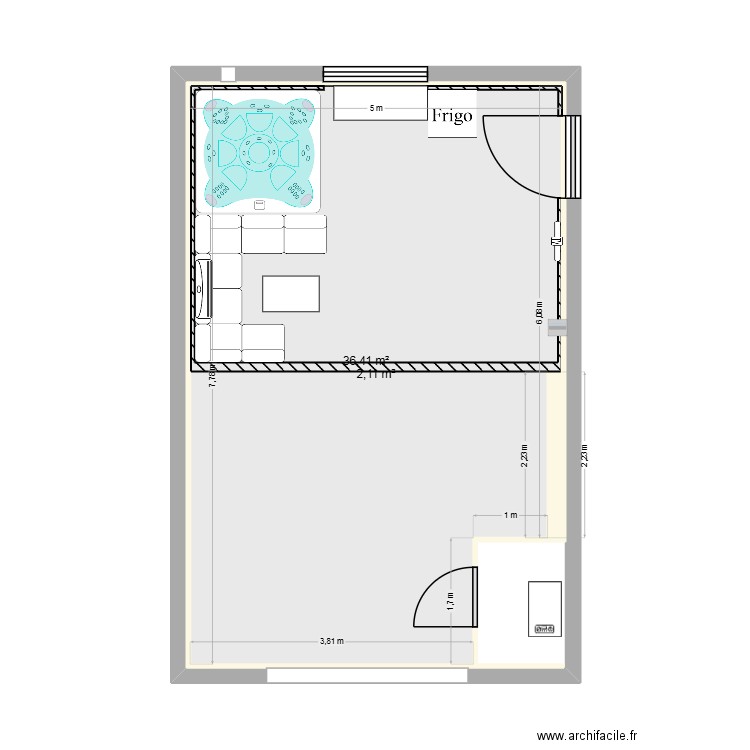 Garage. Plan de 2 pièces et 77 m2