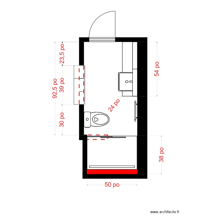lefebreve sdb. Plan de 0 pièce et 0 m2
