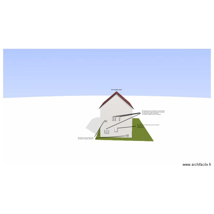 DPC4 facade ouest. Plan de 0 pièce et 0 m2