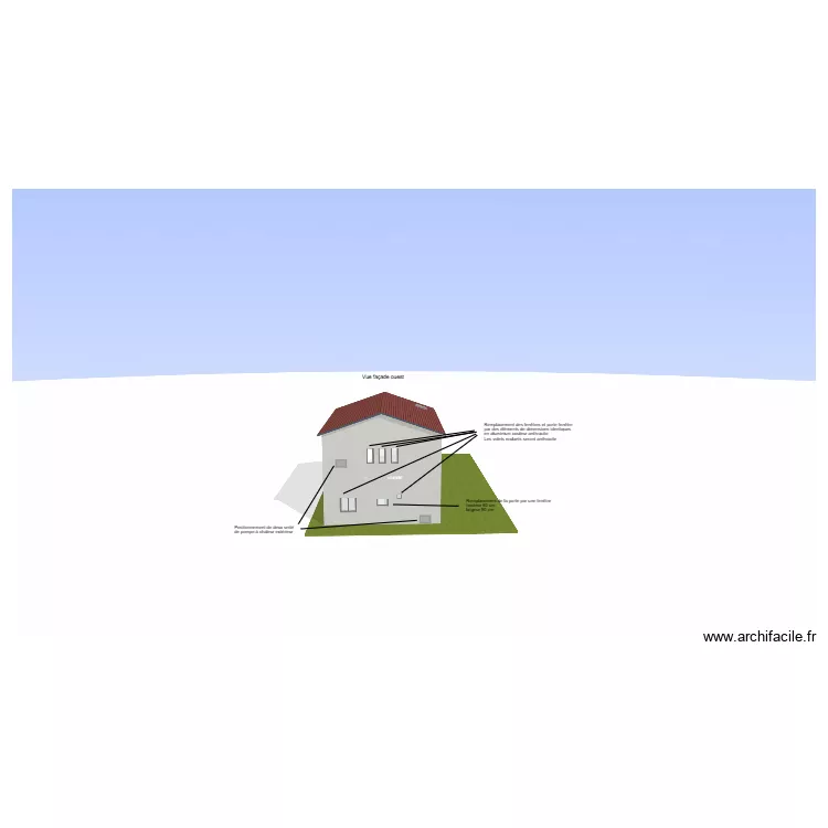 DPC4 facade ouest. Plan de 