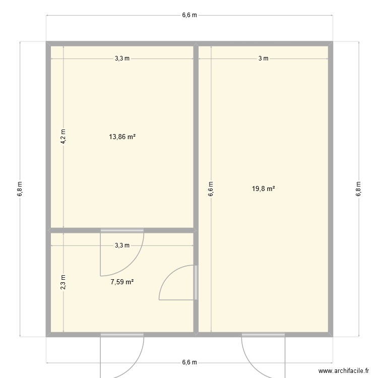 Exoglace - Aulnay-Sous-Bois. Plan de 3 pièces et 41 m2