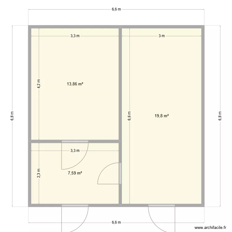 Exoglace - Aulnay-Sous-Bois. Plan de 3 pièces et 41 m²
