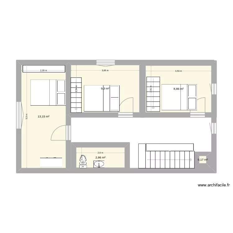 Etage. Plan de 5 et 34 m² Etage. Plan de 5 et 34 m²