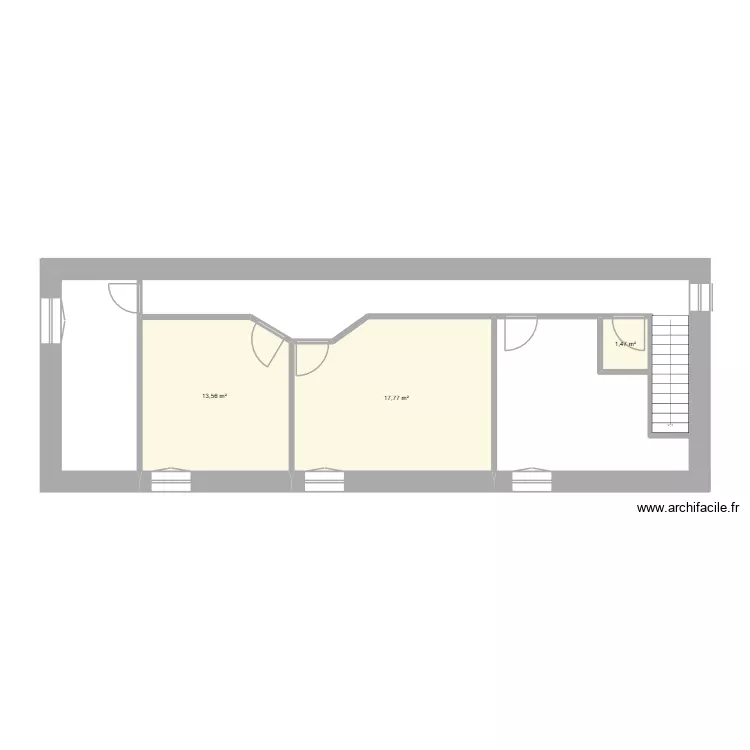 bergerie. Plan de 3  et 33 m²