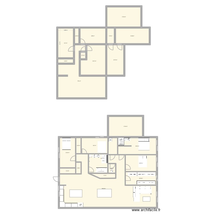 maison actual. Plan de 24 pièces et 305 m2
