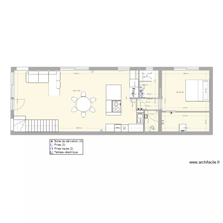 Villa 3 rdc PC_SdB_CLR_SaM. Plan de 