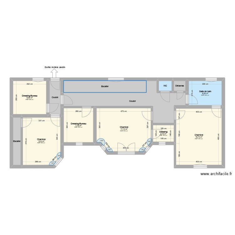 Clos Véré ETG. Plan de 13 pièces et 107 m2