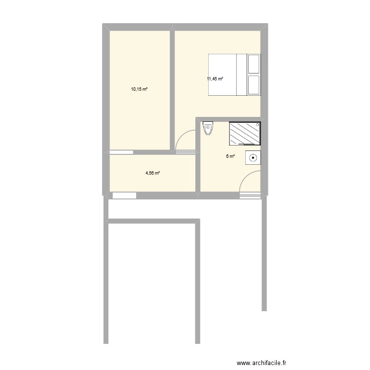 App. Plan de 4 pièces et 32 m2