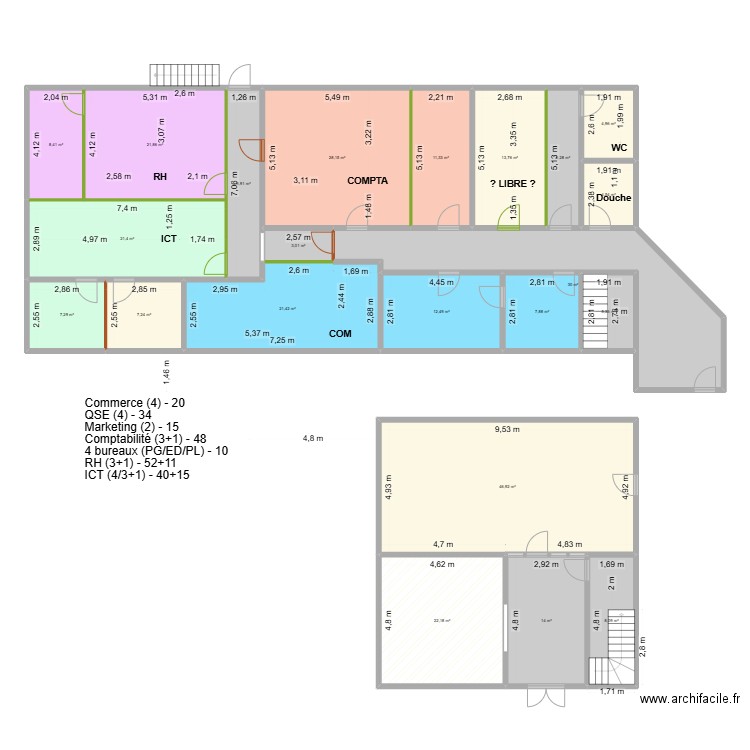 HD Mersch. Plan de 22 pièces et 315 m2