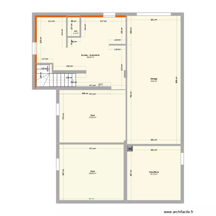 Badi-Perconte - Sous-sol. Plan de 