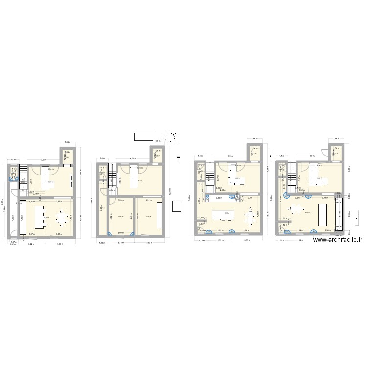 RDC brut. Plan de 18 pièces et 227 m2