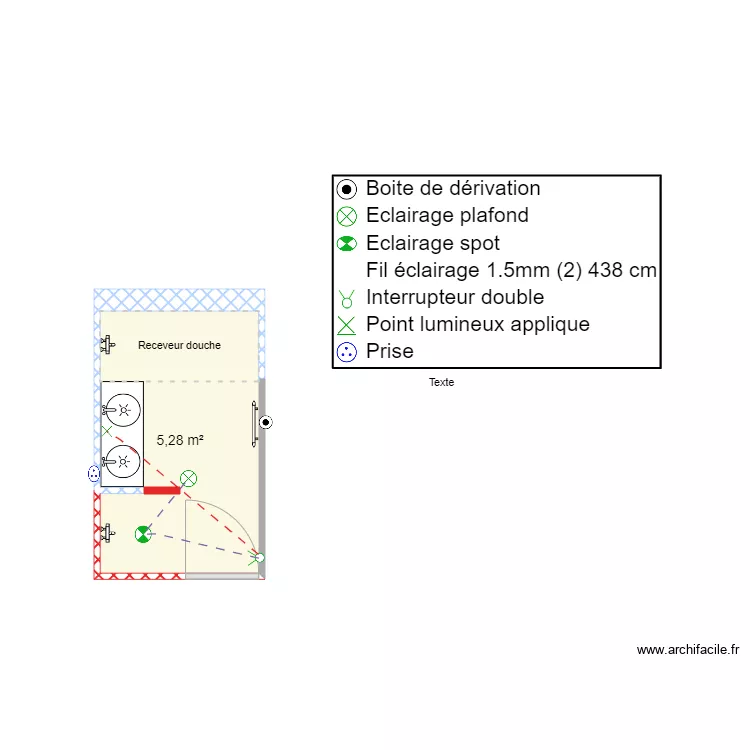 cimadure. Plan de 1  et 5 m²