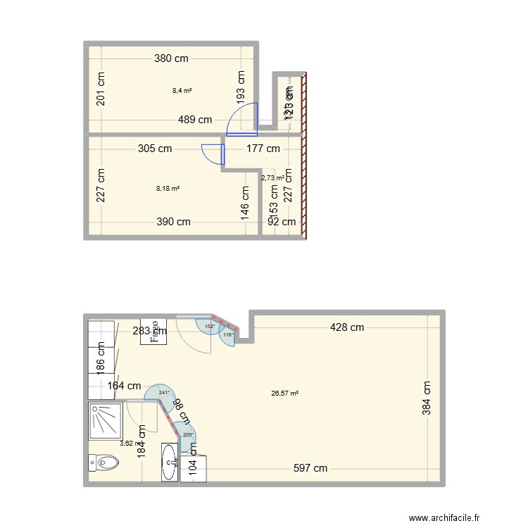 BOUSSAGET PROJET. Plan de 5 pièces et 49 m2