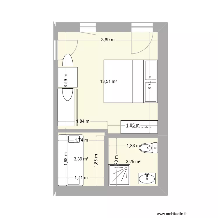 STUDIO. Plan de 3 et 20 m² STUDIO. Plan de 3 et 20 m²