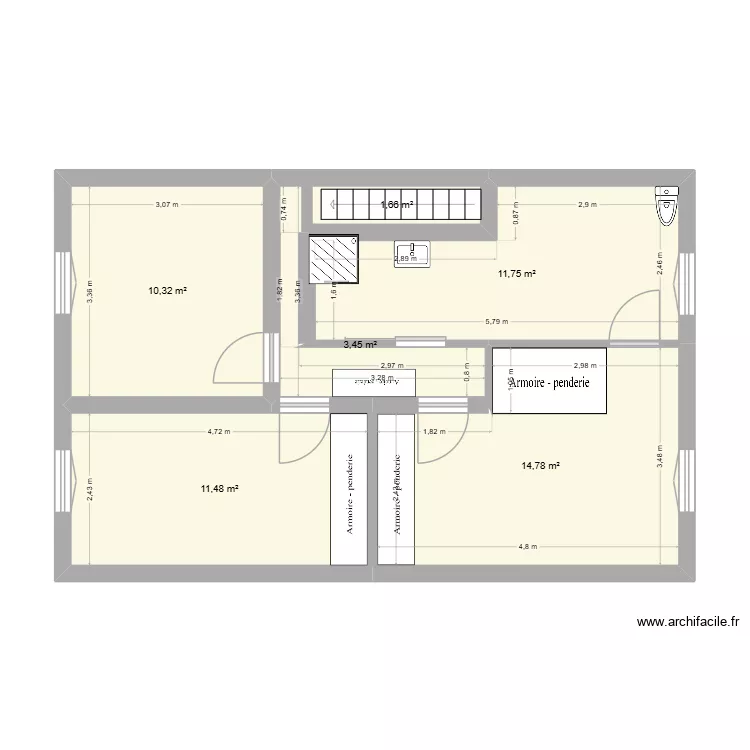 maison 1er étage v2. Plan de 6 et 53 m² maison 1er étage v2. Plan de 6 et 53 m²