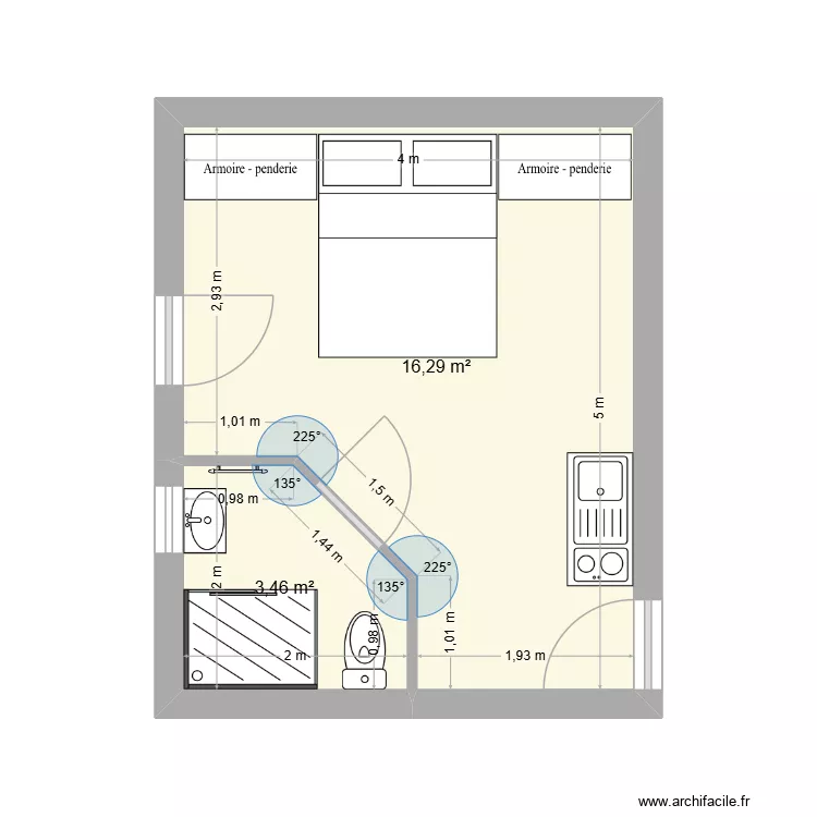 TENCE 45D. Plan de 2 pièces et 20 m² TENCE 45D. Plan de 2 pièces et 20 m²
