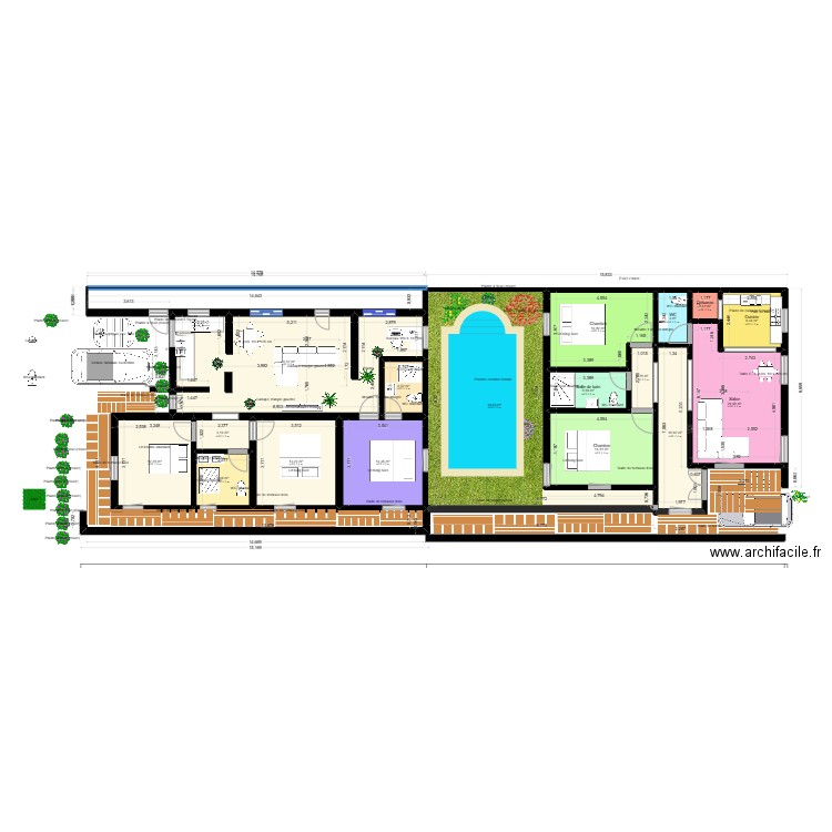 Maison ka MAmadou ,Fama ,Rebeca, Hamadou. Plan de 17 pièces et 220 m2