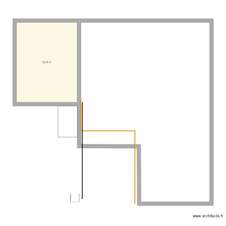 escaliers Jardin 3. Plan de 1 pièce et 23 m2
