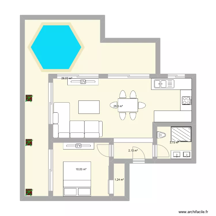 HHDZGS GCVYAB XXVYHXGQQS XZ QHFGRYJSGGSF. Plan de 6 pièces et 71 m²