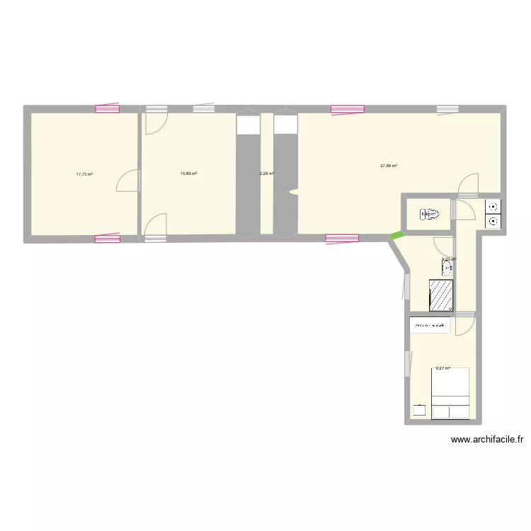 plan brut courte cav&eacute;e  1 ERE VERSION. Plan de 