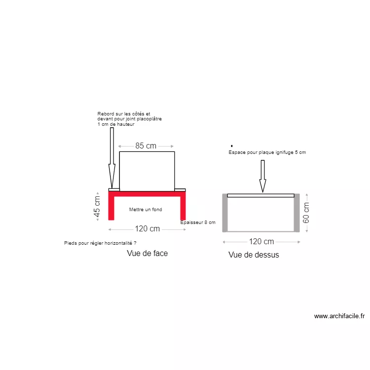 cheminée. Plan de cheminée. Plan de
