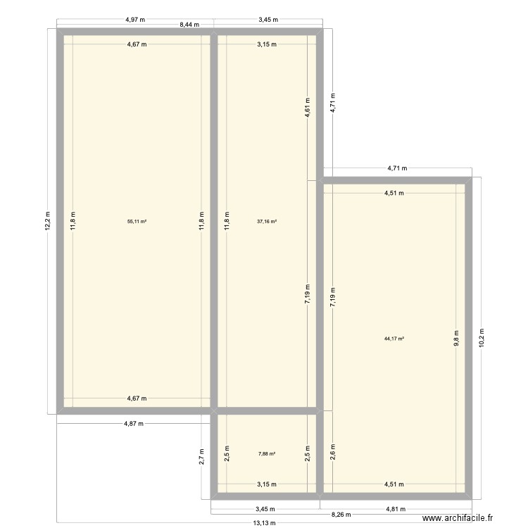 Vide Sanitaire Gottis. Plan de 4 pièces et 144 m2