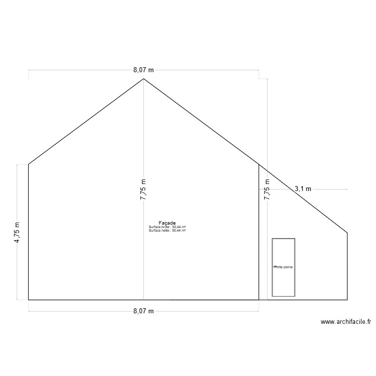 pignon SO. Plan de 0 pièce et 0 m2