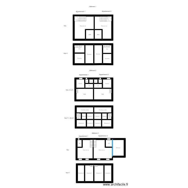 PIERRE LE GOFF. Plan de 41 pièces et 115 m2