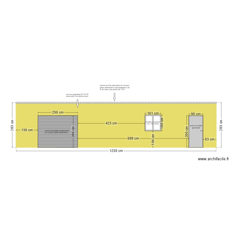 vue de gauche du garage après agrandissement 2. Plan de 0 pièce et 0 m2