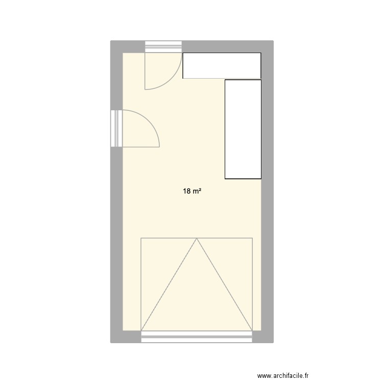 garage. Plan de 1 pièce et 18 m2