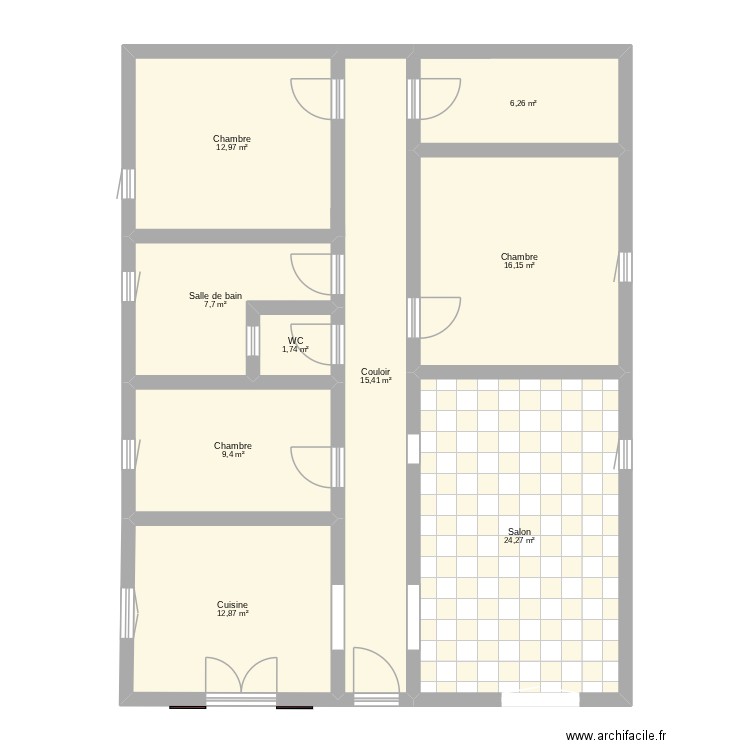 apparte cathy. Plan de 9 pièces et 107 m2