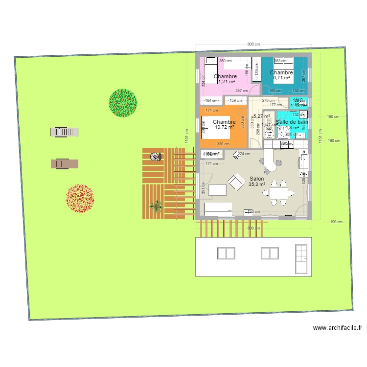 penestin 4. Plan de 9 pièces et 80 m2