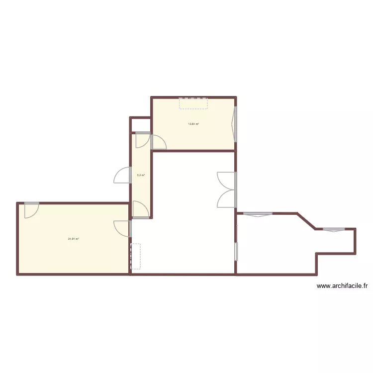 diamant. Plan de 3  et 44 m²
