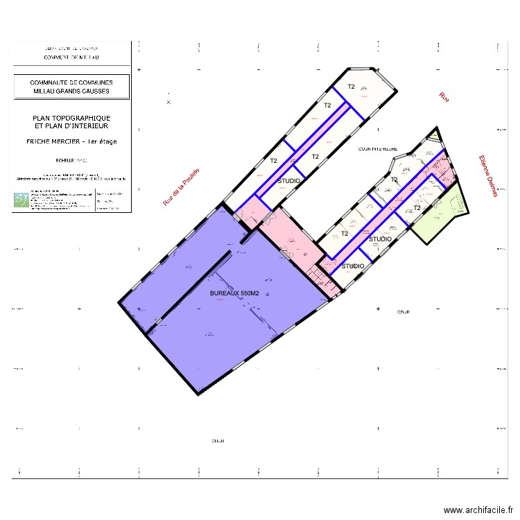 FRICHE MERCIER R+1. Plan de 17 pièces et 1130 m2