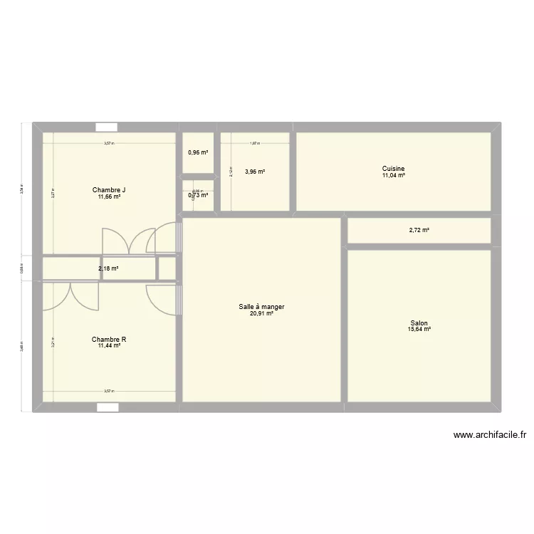 Chambre. Plan de 10  et 81 m²