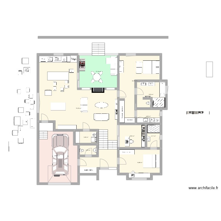 Iris B 2 ch. Plan de 11 pièces et 189 m2