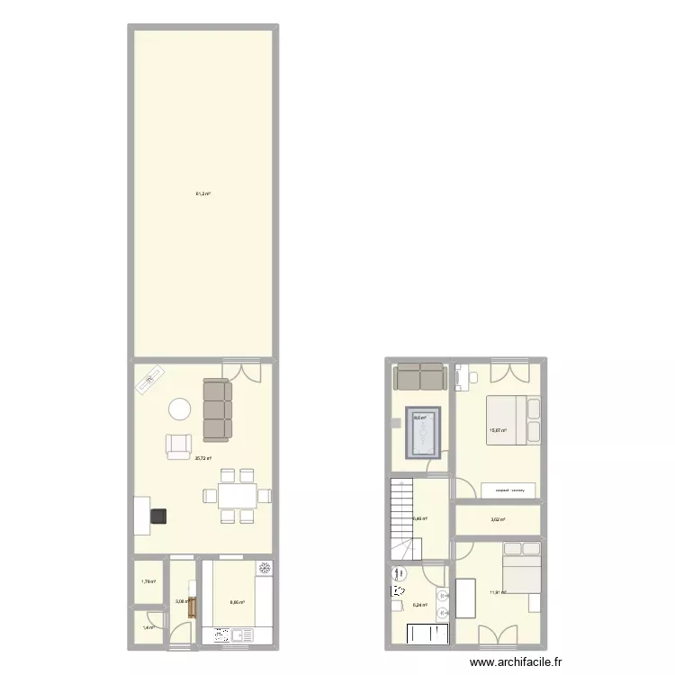 Maison. Plan de 12 Pièces et 164 m²