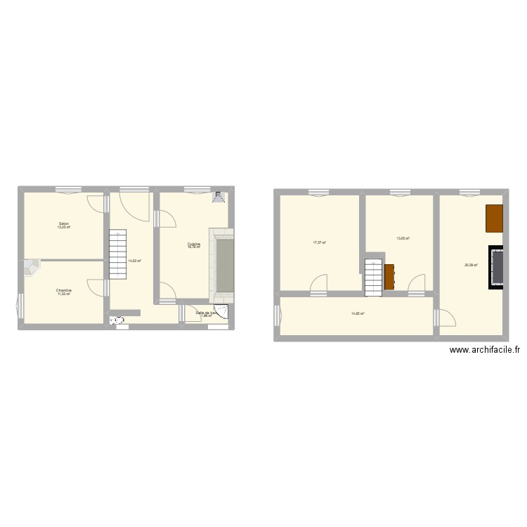 maison georgetoux. Plan de 9 pièces et 122 m2