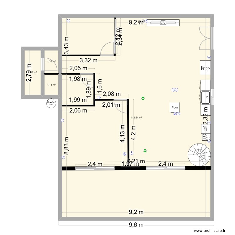 maison. Plan de 4 pièces et 118 m2