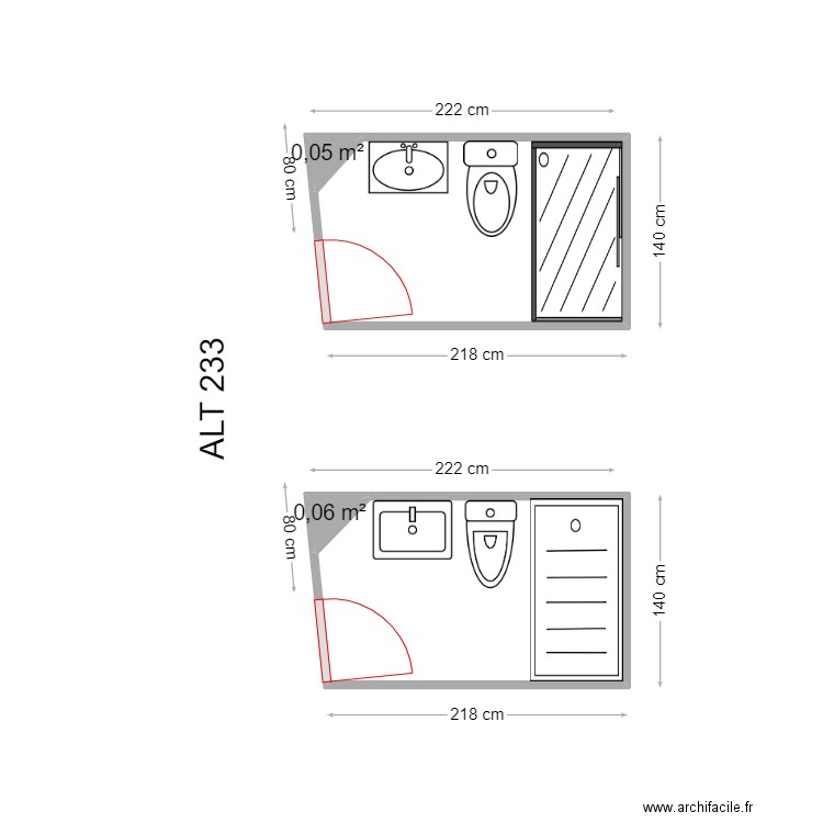 RTU. Plan de 4 pièces et 6 m2