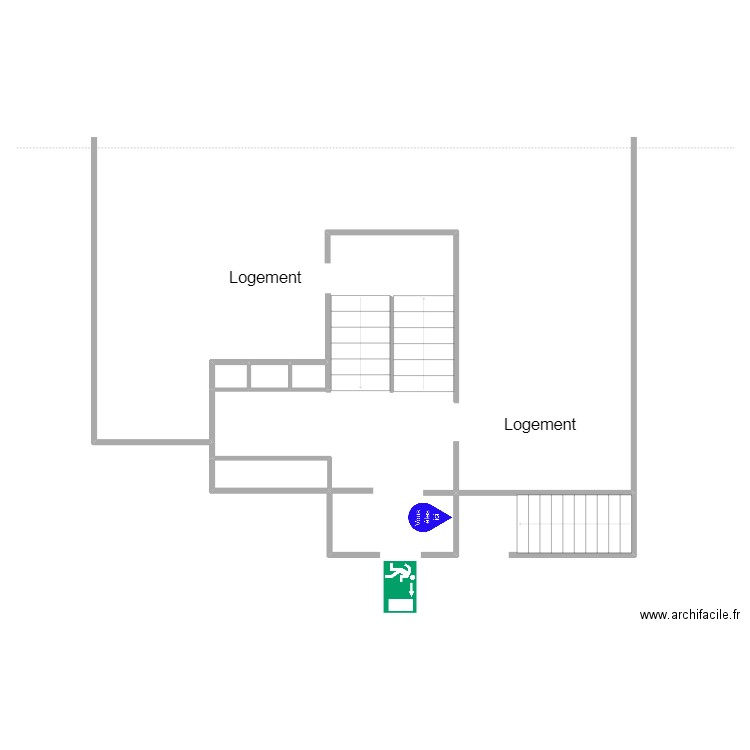 Le Rocher Fleuri. Plan de 4 pièces et 22 m2