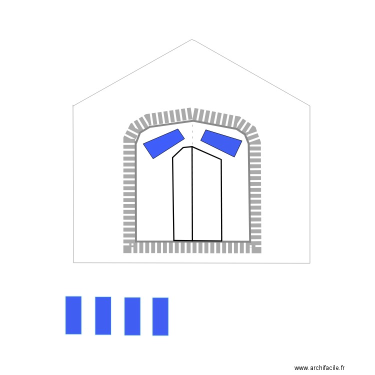 grange facade essai. Plan de 1 pièce et 43 m2
