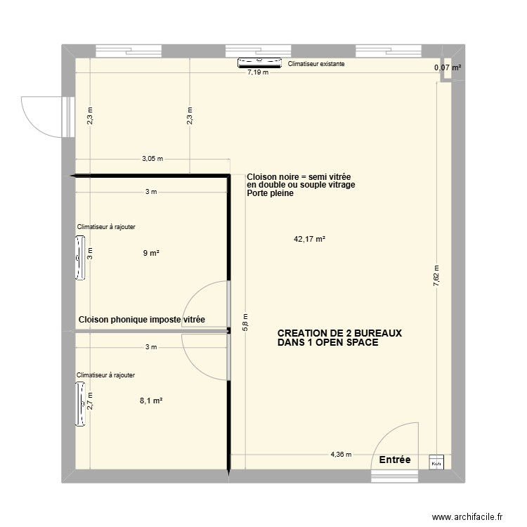 EMBIEZ V1. Plan de 4 pièces et 59 m2