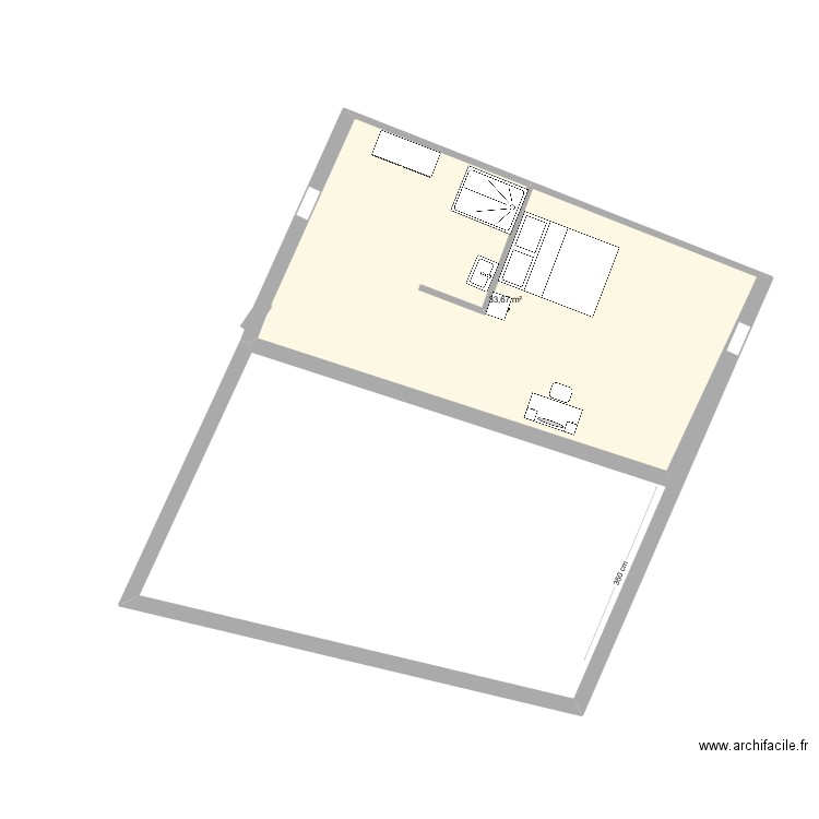 appartement . Plan de 1 pièce et 34 m2