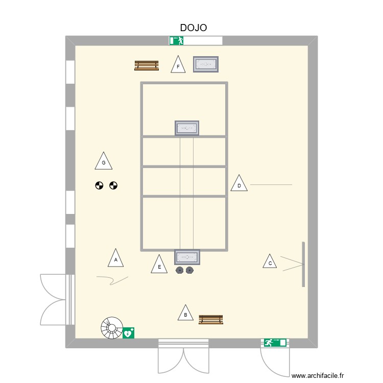 Plan salle de sport Jurbise Le&ccedil;on Moniteur. Plan de 0 pièce et 0 m2