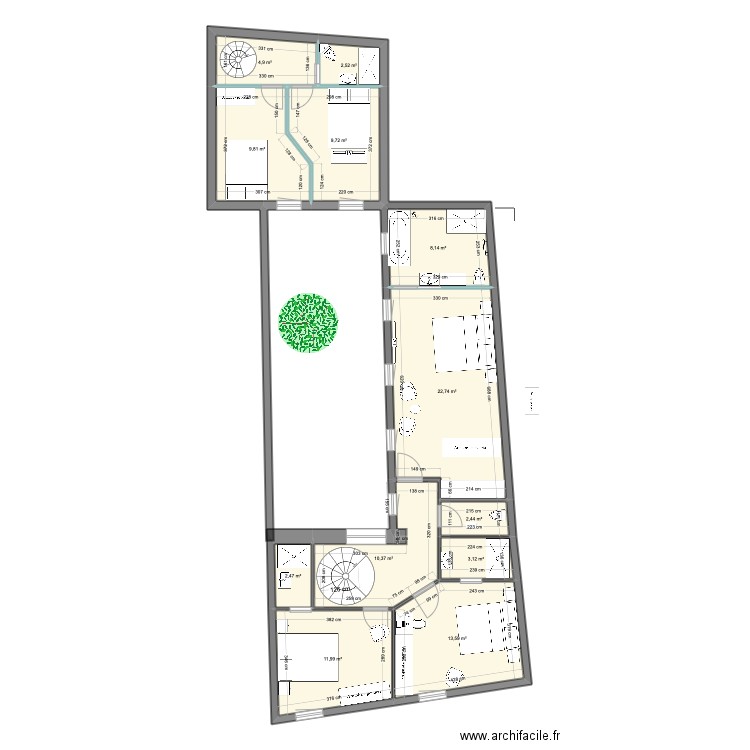 25Sables Etg. Plan de 12 pièces et 102 m2