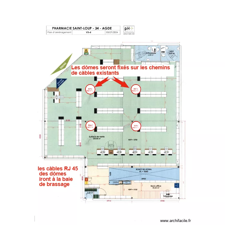 plan SAINT LOUP 4 domes. Plan de 