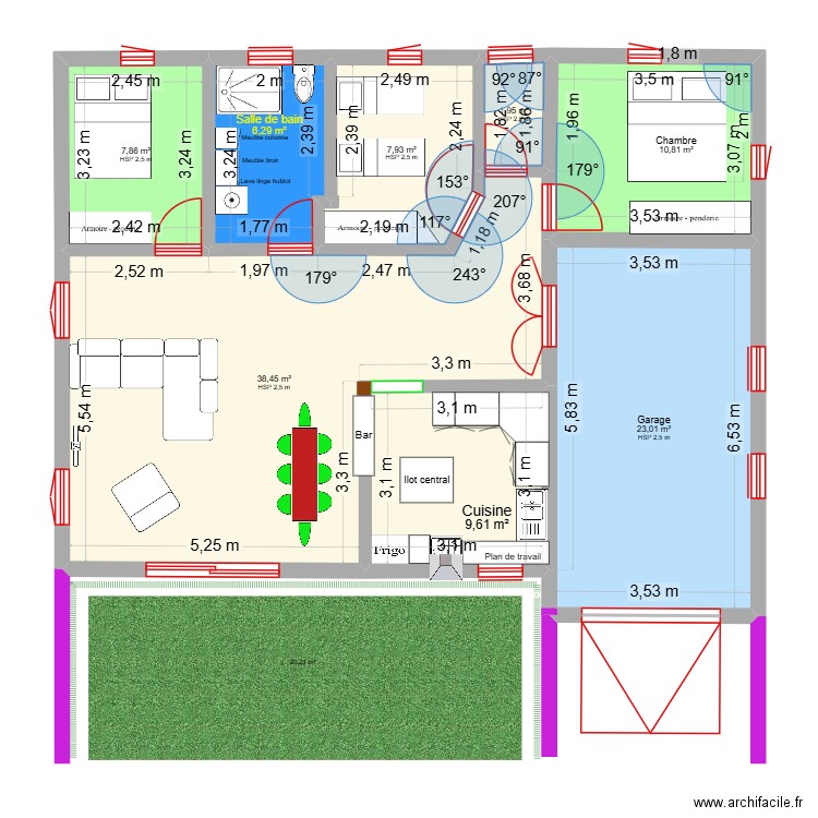FRED BOUBOUNE. Plan de 8 pièces et 106 m2