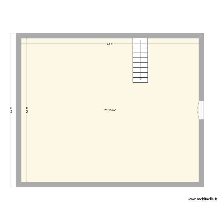 Projet appartement. Plan de 1 pièce et 73 m2