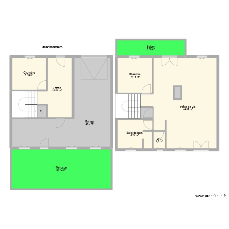 JACQUIN. Plan de 13 pièces et 184 m2